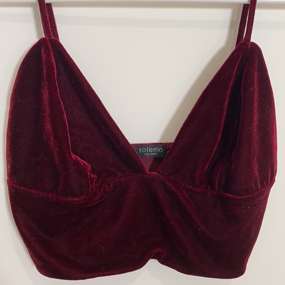 Maroon velvet bralette size S